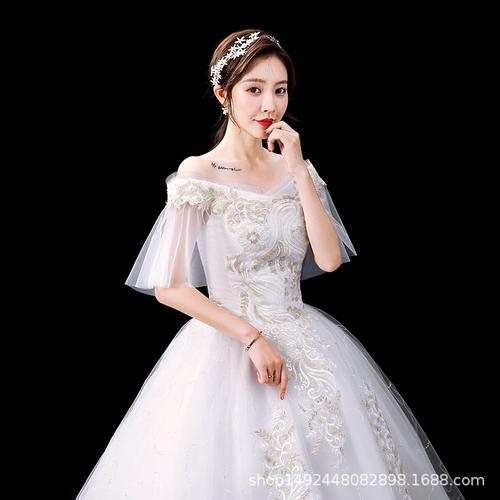 厂家直供新款婚纱礼服2022韩版苏州修身结婚大码新娘蕾丝绑带影楼